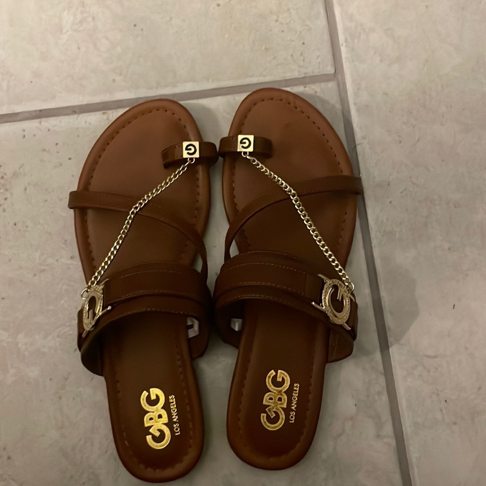 brown GBG Los Angeles sandals